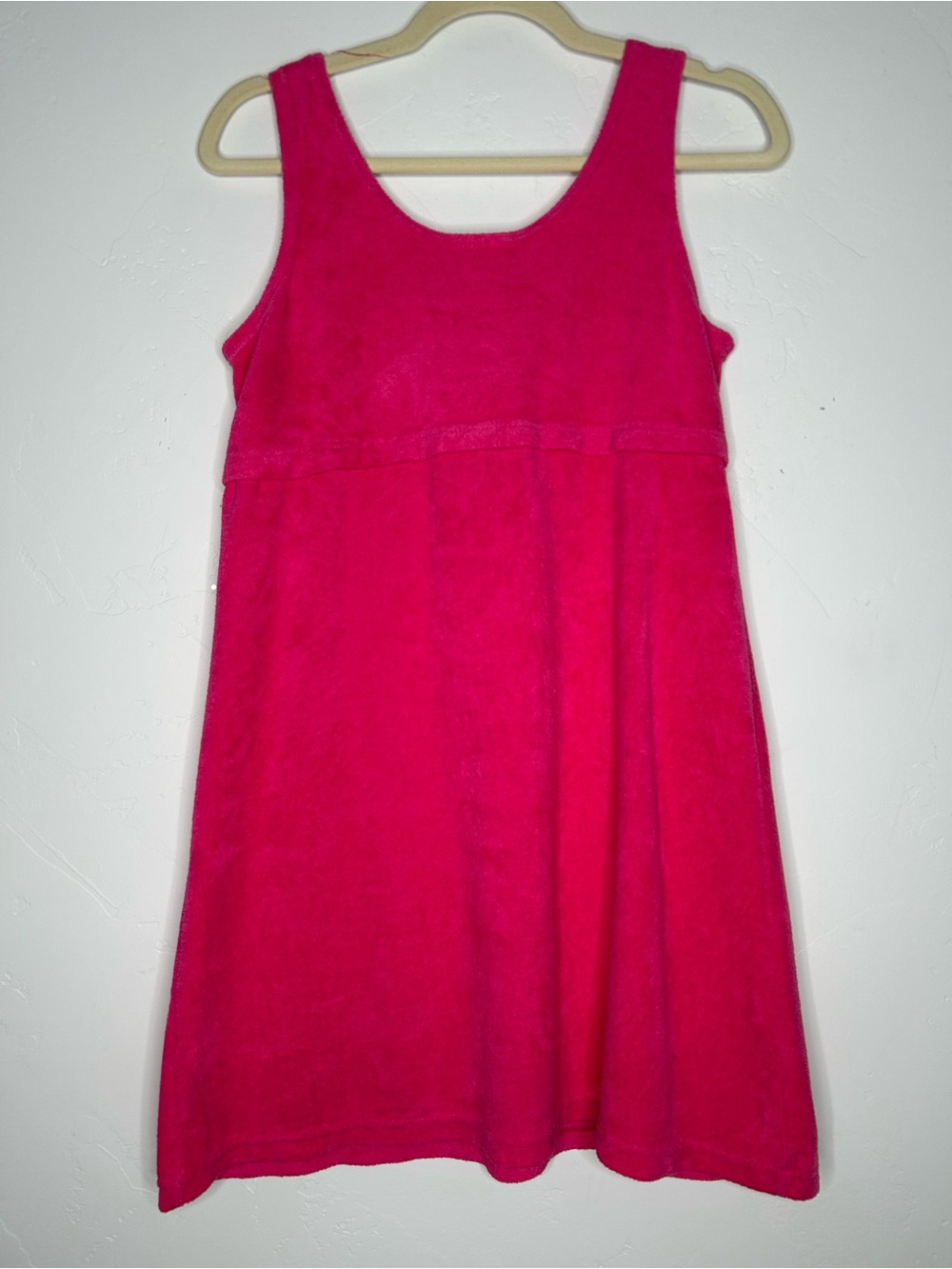 Vintage 90's Pink Terry Cloth Mini Tank‎ Dress Small Resortwear Beach Coverup - Picture 2 of 12